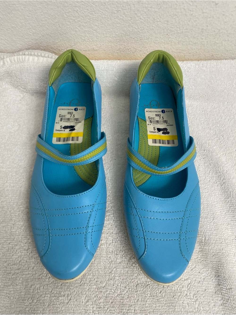 Vintage Women's Joey Blue Green Ballet Sneaker Size 7.5 Casual Streetwear Y2K